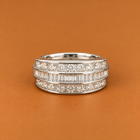 10K WG Diamond Band Ring 0.40 ct NAT, Size 7, 5.3g