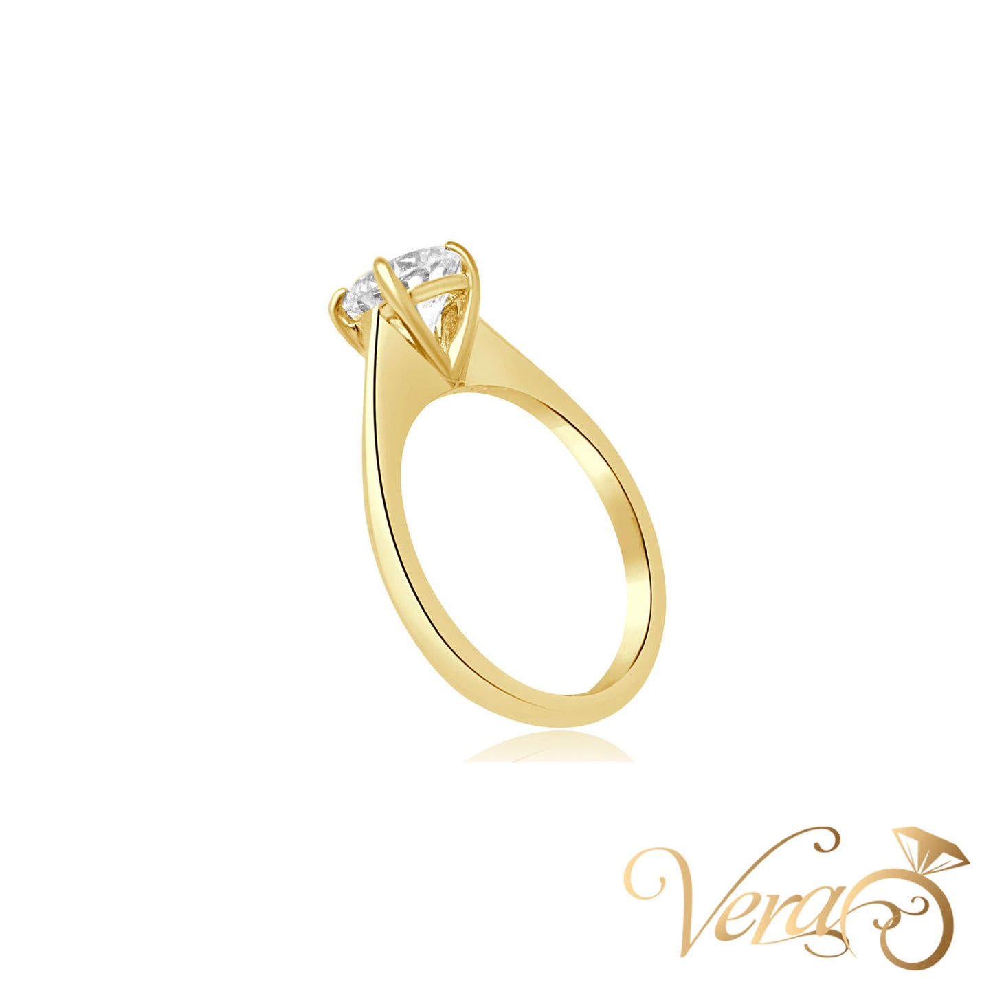 10K YG 2.7g CZ Ring 6.75 sz SOLITAIRE