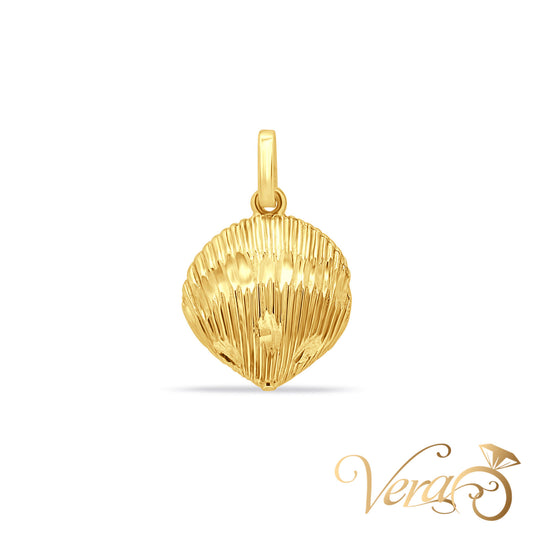 10K Yellow Gold Shell Pendant – 21mm