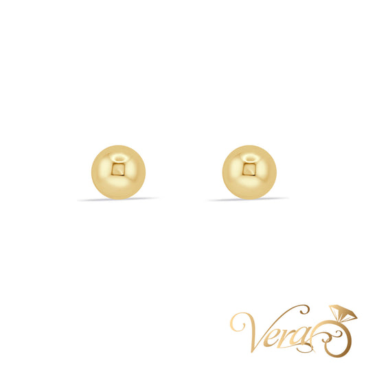 14K Yellow Gold Stud Earrings, 8mm - Vera Jewelry in Miami