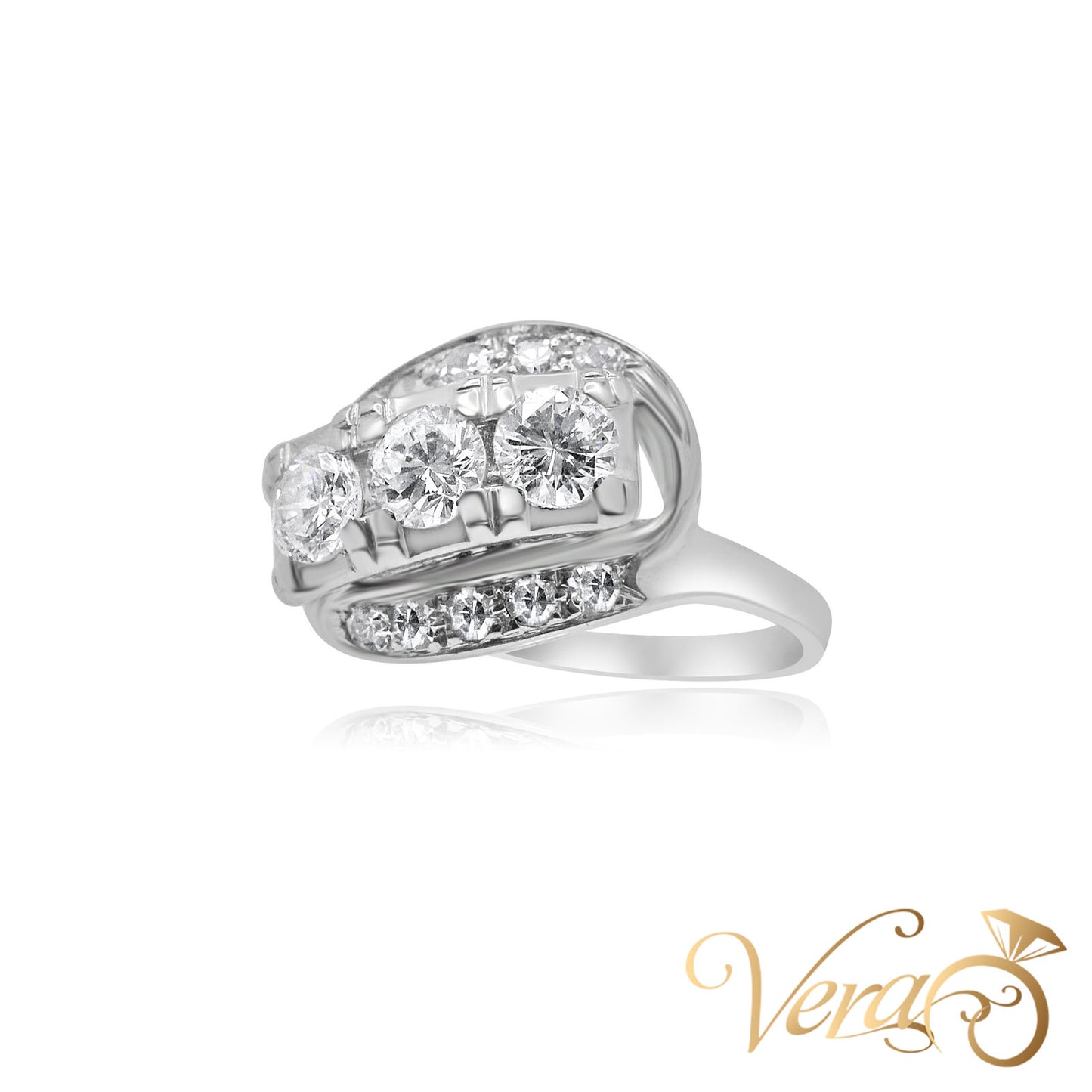 14K WG Women’s Ring 1.50 ct NAT, Size 7.5, 4.0g