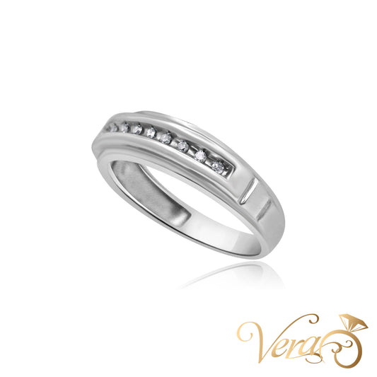 10K WG Diamond Band Ring CZ, Size 6.5, 2.3g - Vera Jewelry in Miami