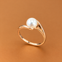 14K RG Pearl Ring, Size 9, 2.8g