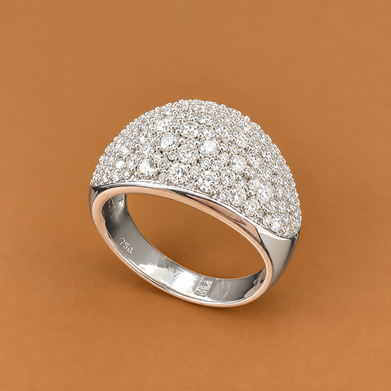 18K WG Women’s Ring 1.00 ct NAT, Size 7.25, 7.3g