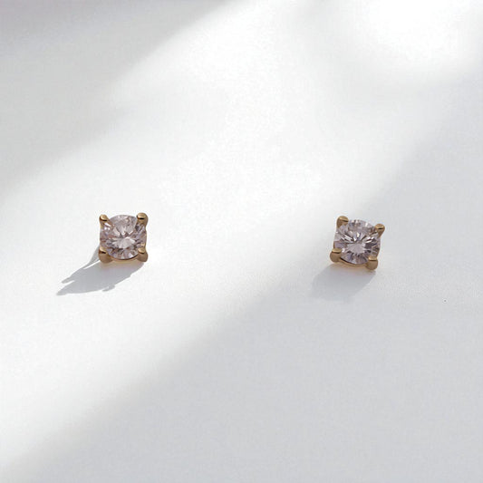 14K YG 4-Prong 0.54 CT Lab Diamond Earrings
