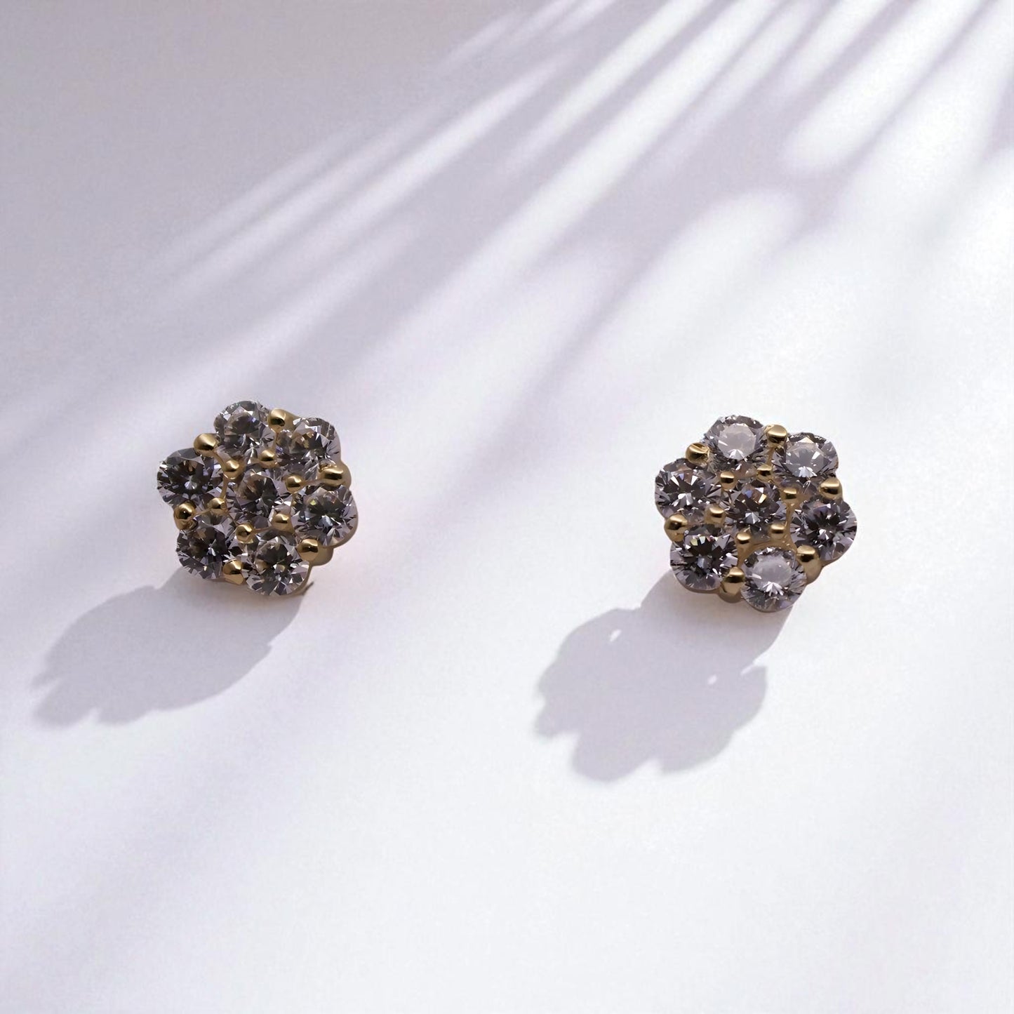 14K YG Rosetta Cubic Zirconia Earrings