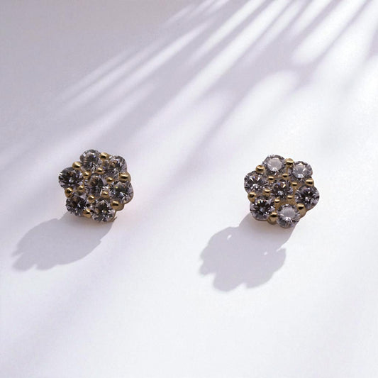 14K YG Rosetta Cubic Zirconia Earrings
