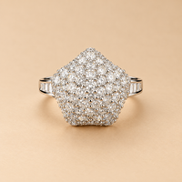 18K WG Women Ring 1.40 ct NAT, Size 7, 4.7g