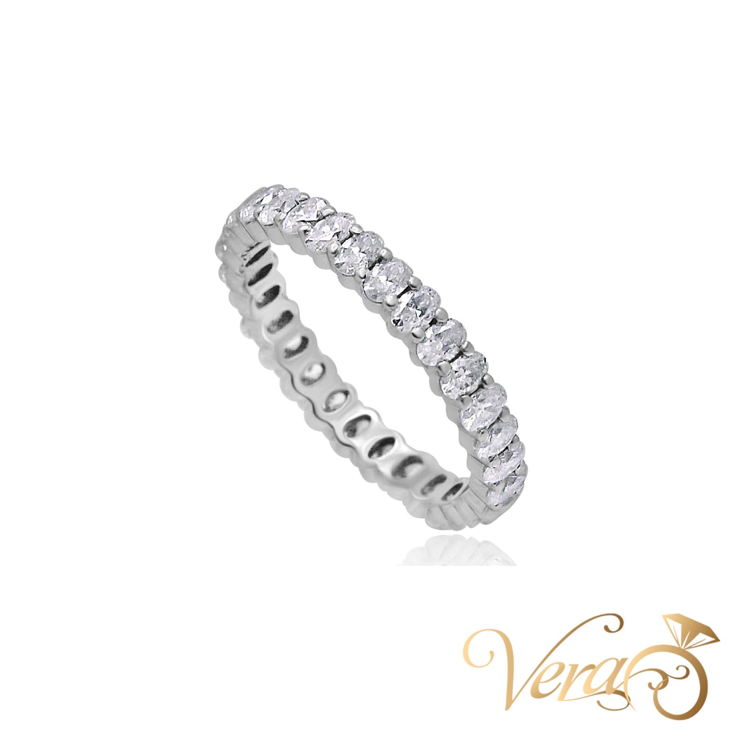14K WG Eternity Ring CZ, Size 7.25, 2.3g