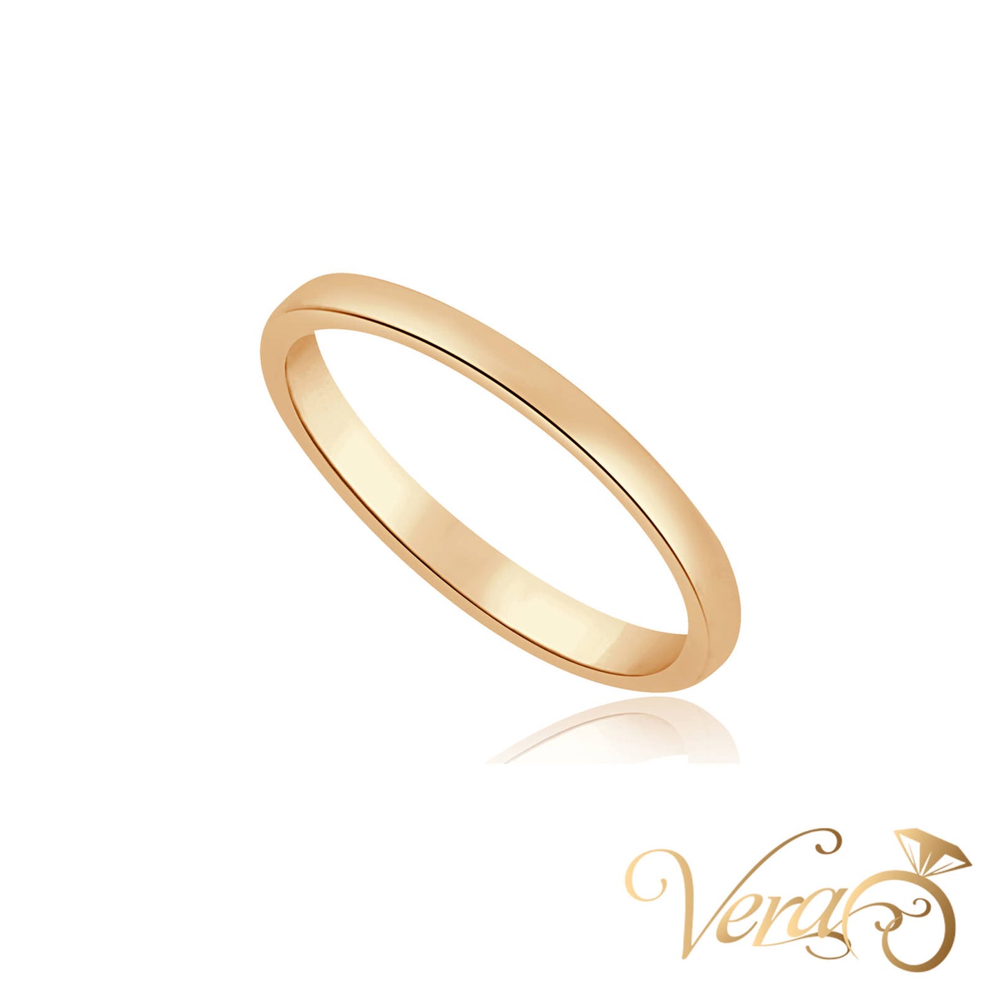 10K RG Band Ring, Size 7.25, 1.6g