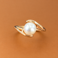 14K RG Pearl Ring, Size 9, 2.8g