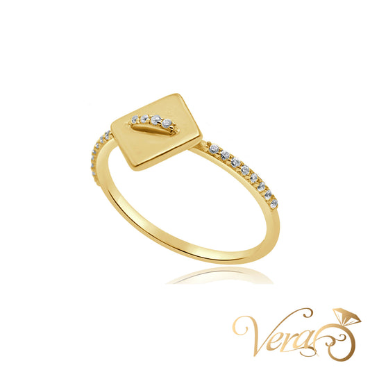 10K YG Women Ring CZ, Size 7.25, 1.5g - Vera Jewelry in Miami