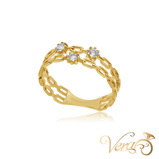 10K YG Women Ring CZ, Size 7.25, 1.3g - Vera Jewelry in Miami