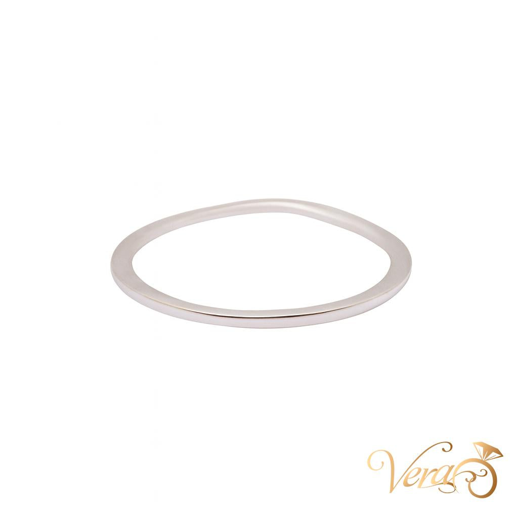 14K White Gold Diamond Band Ring with 0.15 ct Natural Diamonds, Size 7, 1.1g - Vera Jewelry in Miami