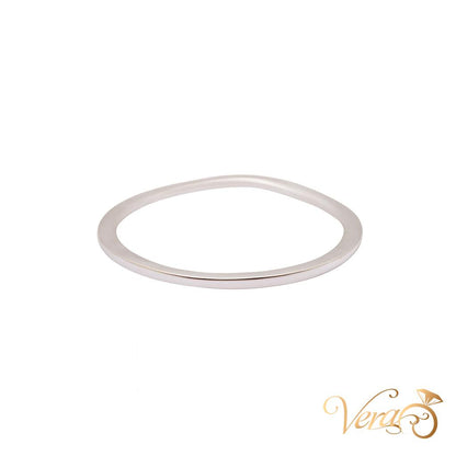 14K White Gold Diamond Band Ring with 0.15 ct Natural Diamonds, Size 7, 1.1g - Vera Jewelry in Miami