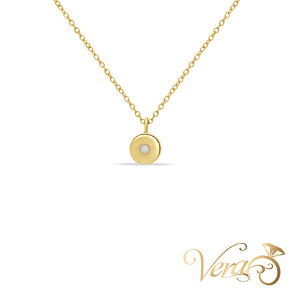 14K Yellow Gold Pearl Pendant Necklace 18", 1.71g