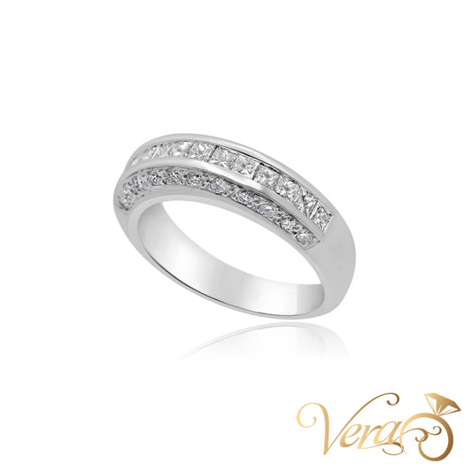 18K WG Women Ring 0.85 ct NAT, Size 6.5, 6.2g - Vera Jewelry in Miami