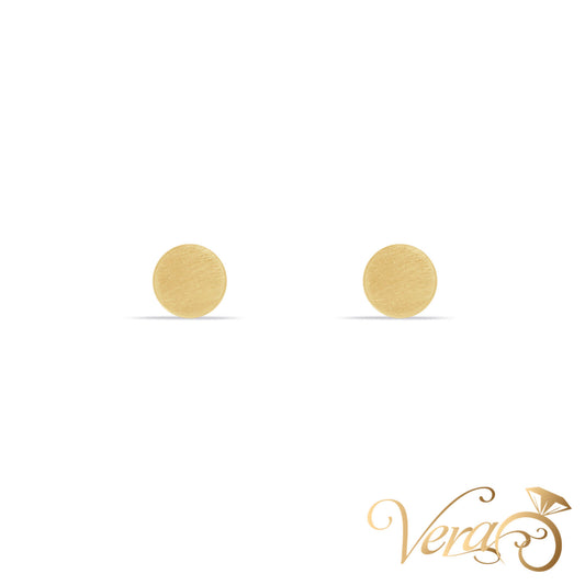 14K Yellow Gold Circle Stud Earrings, 6mm - Vera Jewelry in Miami