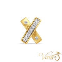 14K Yellow Gold Diamond Cross Pendant with 0.15 ct – 16mm