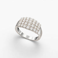 14K White Gold Diamond Pave Ring 0.75 ct Natural, Size 8.5, 4.7g