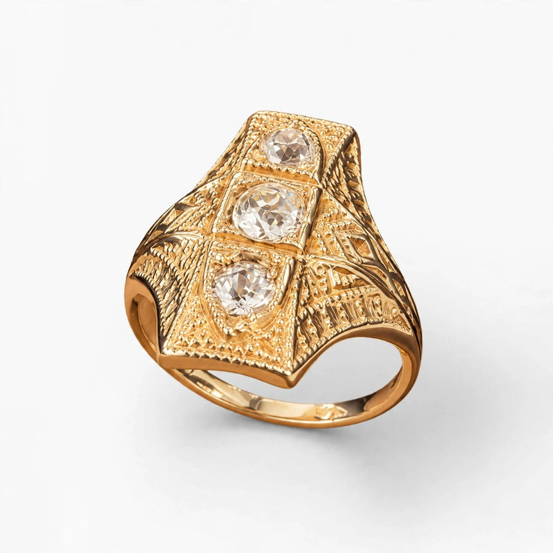 14K Yellow Gold Vintage Ring 0.60 ct Natural, Size 6.25, 4.9g