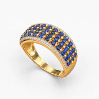 10K Yellow Gold Women’s Ring 0.12 ct Natural & Sapphire, Size 7, 3.3g