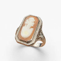 14K White Gold Vintage Ring, Size 6, 2.8g