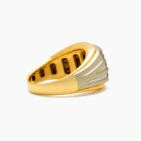 10K Yellow Gold Vertical Bar Ring with 1.20 ct Natural Diamond, Size 10, 7.9g
