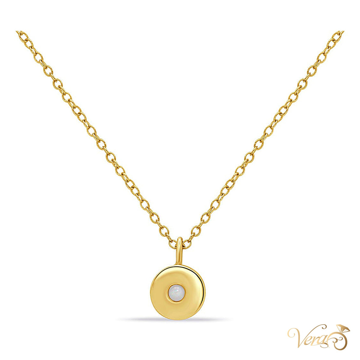 14K Yellow Gold Pearl Pendant Necklace 18", 1.71g - alternate view
