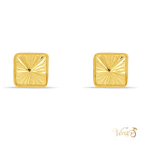 14K Yellow Gold Square Earrings, 5mm