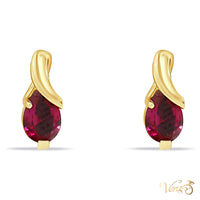 14K Yellow Gold Ruby Stud Earrings, 10mm, 1.4g