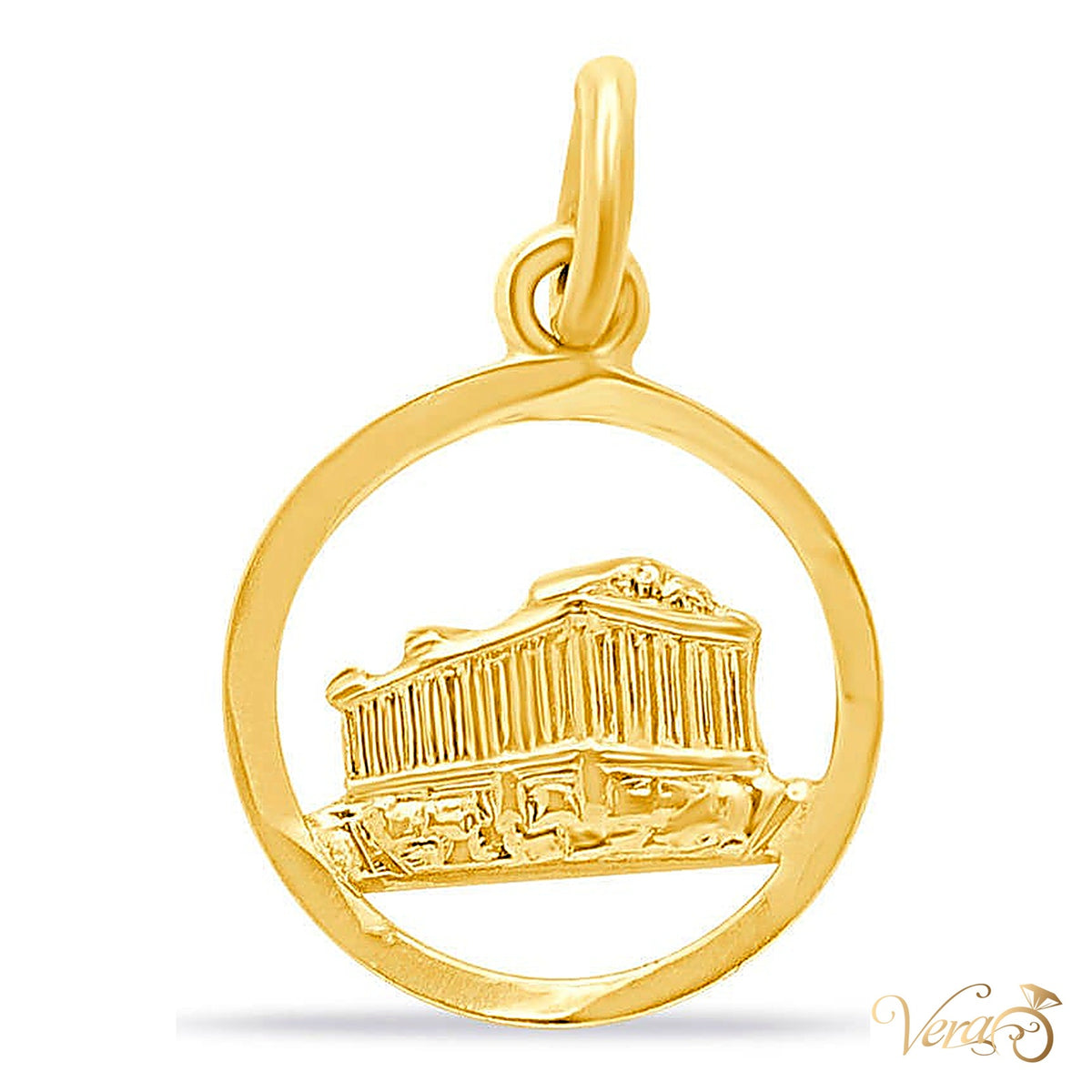 14K Yellow Gold Parthenon Pendant - alternate view