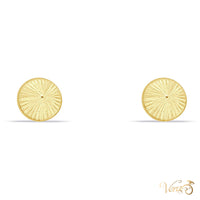 14K Yellow Gold Round Textured Stud Earrings, 6mm