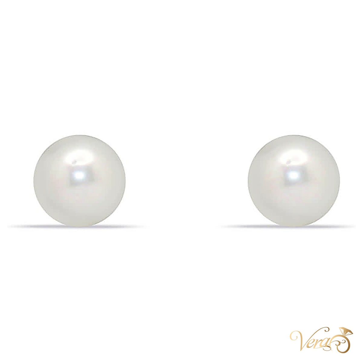 14K Yellow Gold Pearl Stud Earrings, 4mm - alternate view