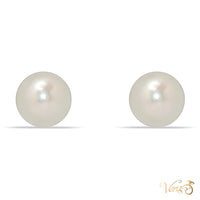 14K Yellow Gold Pearl Stud Earrings, 6mm, 0.93g