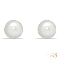 14K Yellow Gold Pearl Stud Earrings, 9mm, 2.7g