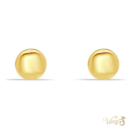14K Yellow Gold Round Stud Earrings, 3.5mm - alternate view