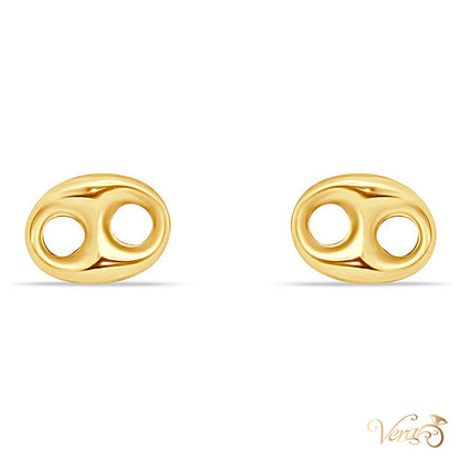 14K Yellow Gold Stud Earrings, 8mm - alternate view