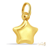 14K Yellow Gold Star Pendant – 18mm
