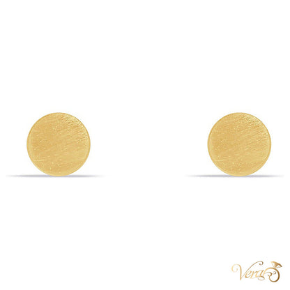 14K Yellow Gold Circle Stud Earrings, 6mm - alternate view