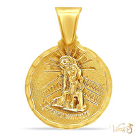 10K Yellow Gold San Lázaro Medal Pendant – 26mm