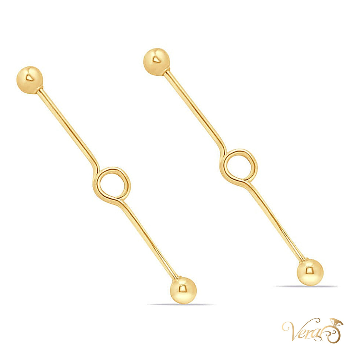 14K Yellow Gold Ear Piercing, 1.1g - alternate view