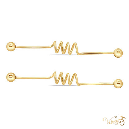 14K Yellow Gold Ear Piercing - alternate view