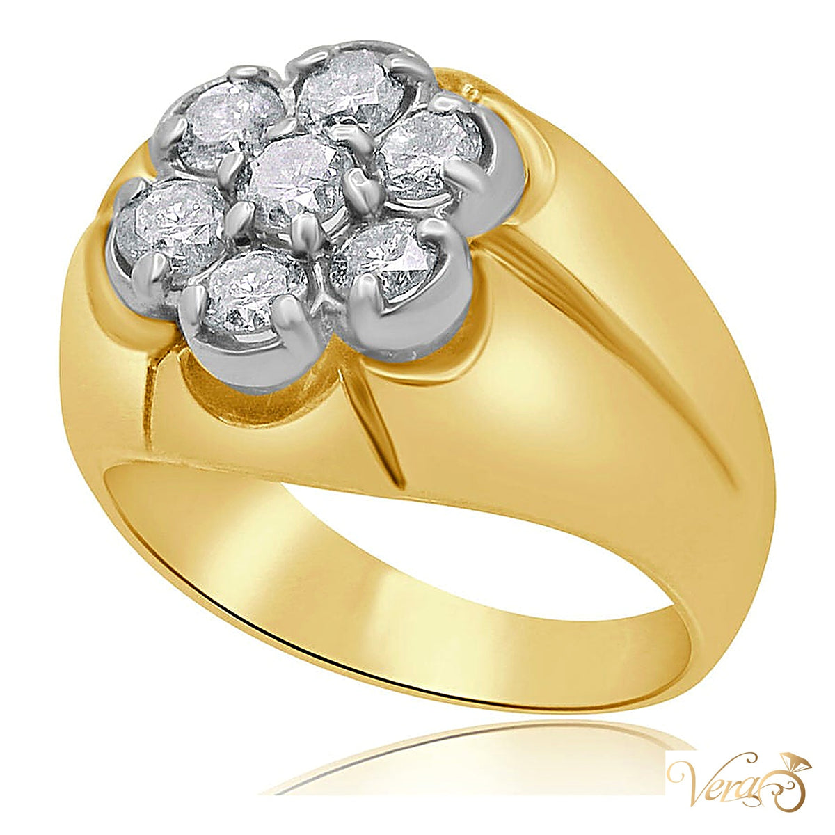 14K Yellow Gold Men’s Ring with 1.40 ct Natural Diamond, Size 9, 10.1g - alternate view