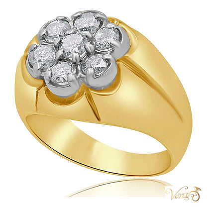 14K Yellow Gold Men’s Ring with 1.40 ct Natural Diamond, Size 9, 10.1g - alternate view
