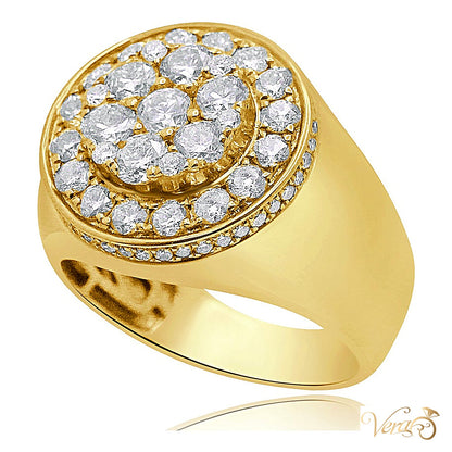 14K Yellow Gold Men’s Ring with 2.70 ct Natural Diamond, Size 10 - alternate view