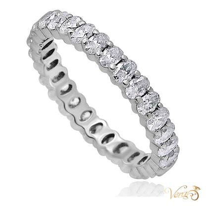 14K White Gold Eternity Ring CZ, Size 7.25, 2.3g - alternate view