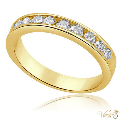 14K Yellow Gold Band Ring with 1.00 ct Natural Diamonds, Size 10, 4.9g - alternate view
