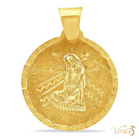 10K Yellow Gold San Lázaro Medal Pendant – 30mm