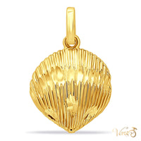 10K Yellow Gold Shell Pendant – 21mm